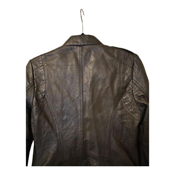 GUESS Genuine Leather Moto Jacket - Size Medium - Picture 4 of 11